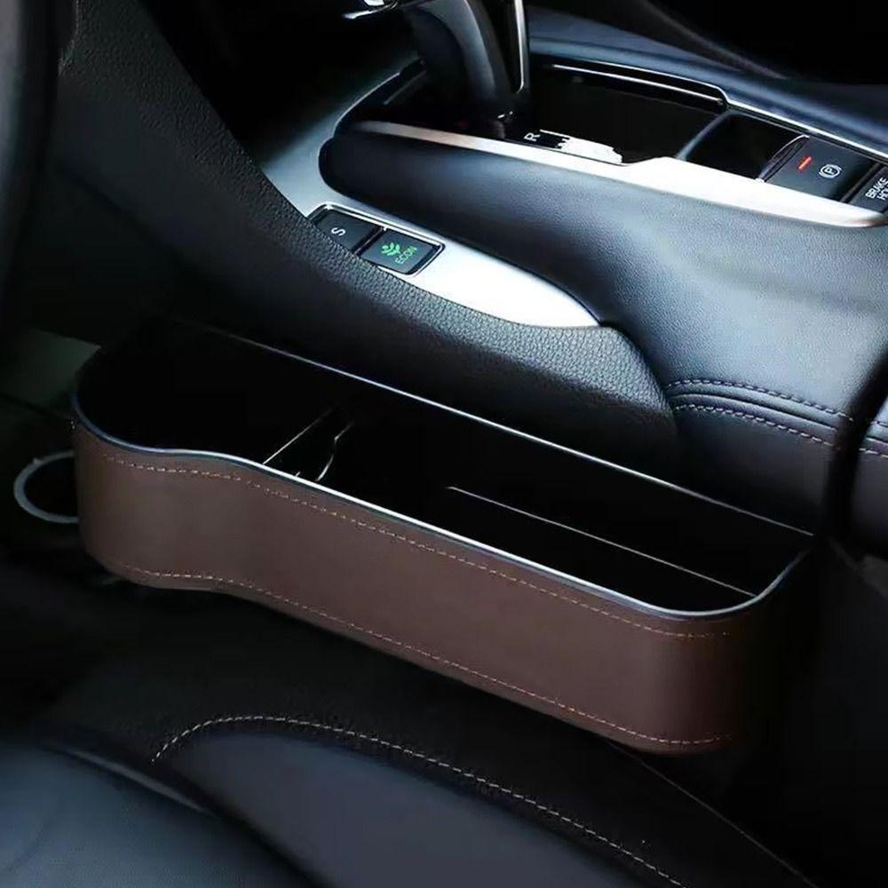 Storage Rack Car Storage Organizer PU Leather Car Cup Holder Car Seat Gap Storage Box  Universal