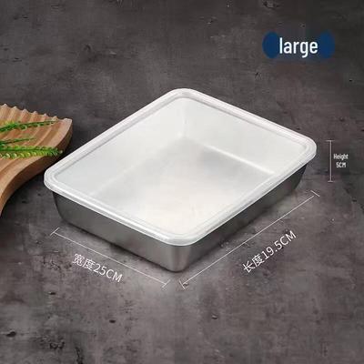 ZISIZ 304 Stainless Steel Food Storage Tray Set with PP Lid