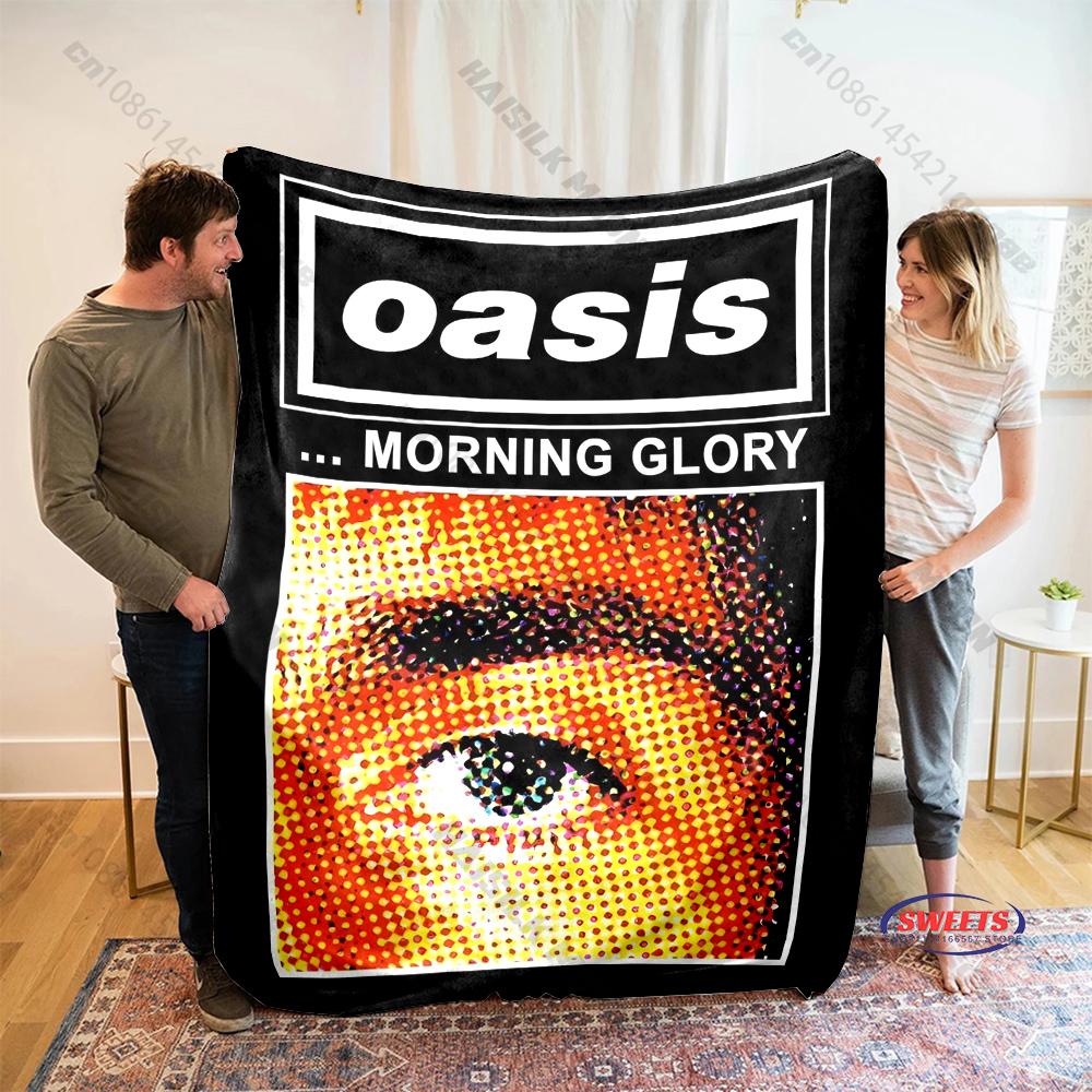 6 Sizes Classic Band Theme 0asis Pattern Printed Blanket,Throw for Bed, Couch & Travel- Ultra Soft & Cozy Gift for Friend Family