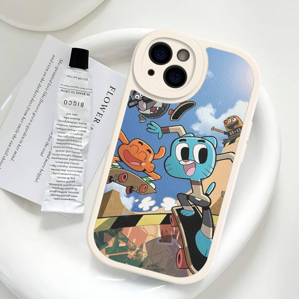 The A-Amazing W-World Of G-Gumball For iPhone 16 15 14 16E 13 12 11 Pro Max Plus Phone Leather Case