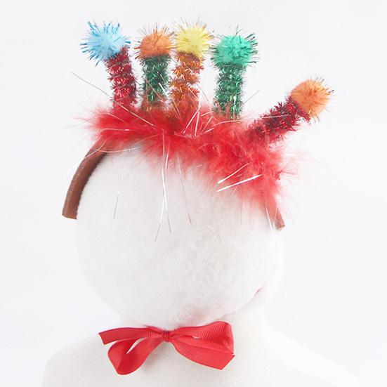 Pet Halloween Hair Accessories for Dogs Cats Furry Twisted Spring Headband Kitten Puppy Cosplay Costume for Halloween Christmas Party Photo Props