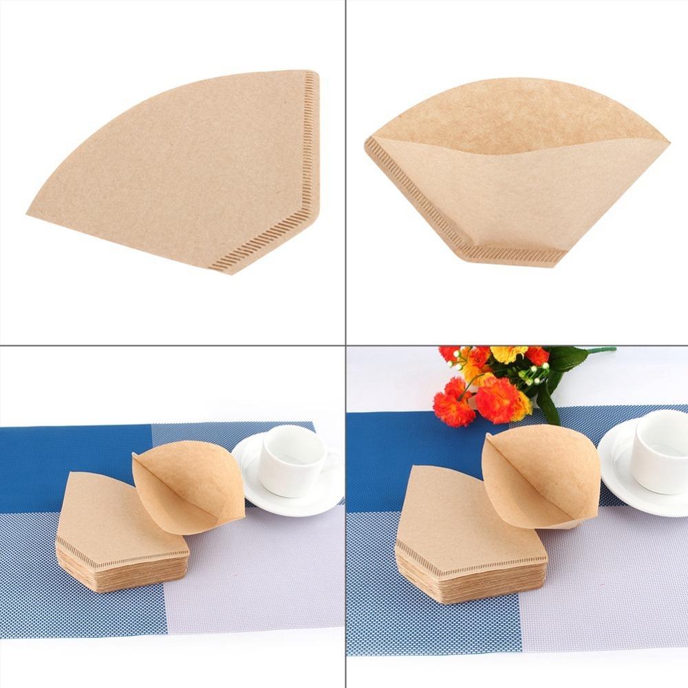 

100pcs set 6.5 Inch Wide Coffee Filter Papers Wood Paper Espresso Strainer Dripping Brewing