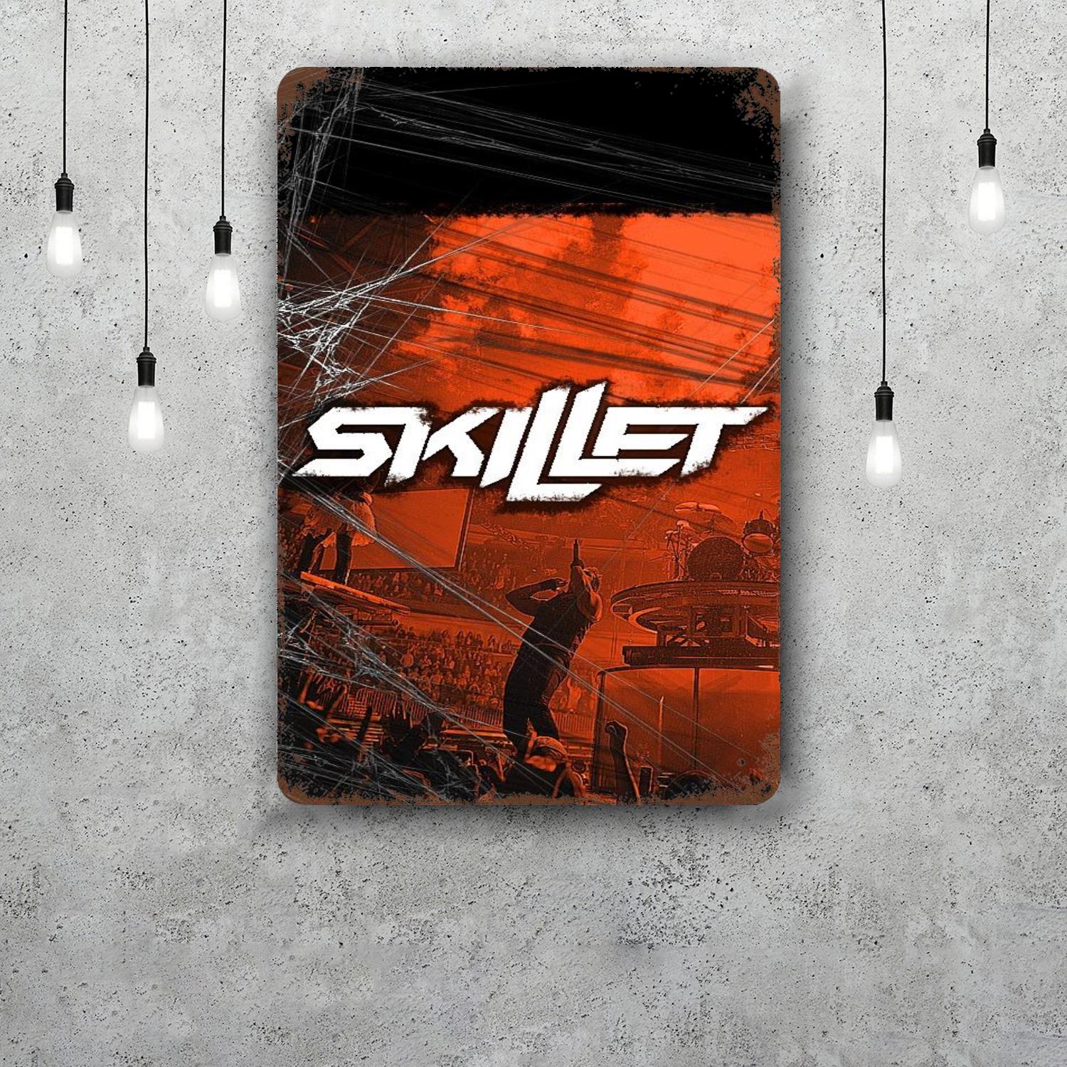 

skillet band Decor Vintage Metal Signs Tin Signs Captain Poster Decor for Bar Pub Club Man Cave Wall Decoration 20x30cm（7.8x11.8inch）