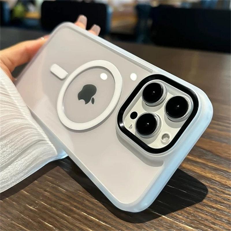 Magnetic Luxury Clear Armor For Magsafe Wireless Charging Case for iPhone 15 14 Plus 13 12 11 Pro Max Shockproof Bumper Cover