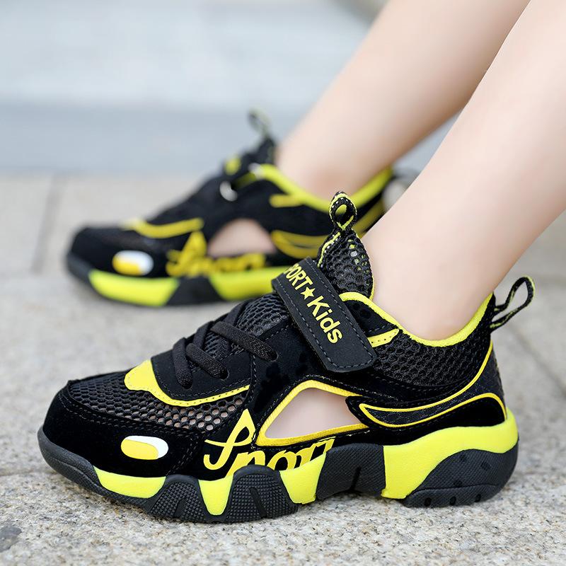 

Boys sandals 2025 summer hollow mesh medium and large children s beach shoes children s shoes student sports and leisure shoes 40