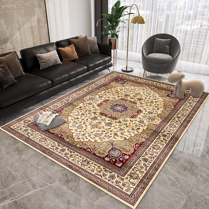 Persian Retro Carpet for Living Room Luxury Decoration Home Bedroom Washable Non-slip Rug Kitchen Easy Clean Lint-free Floor Mat