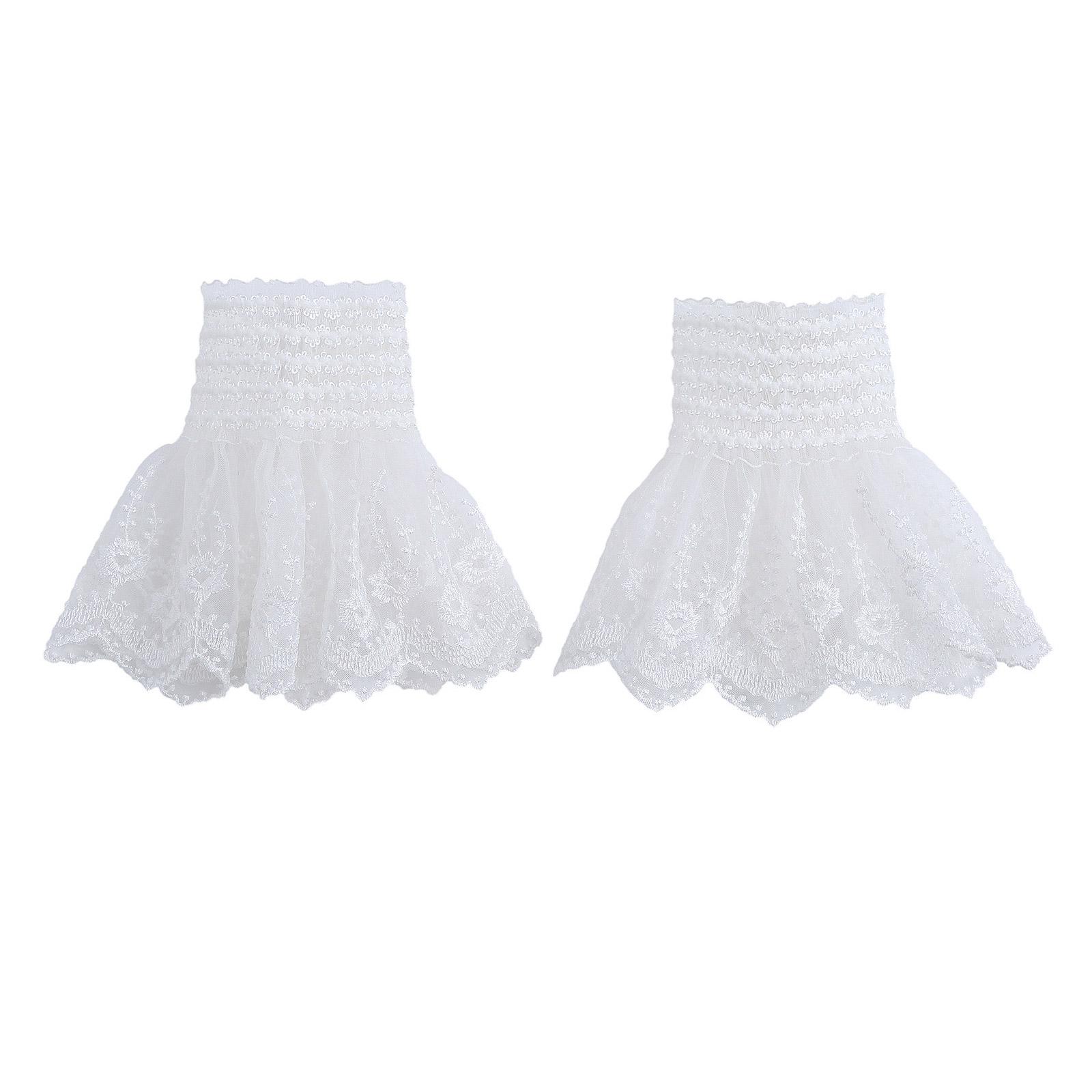 

Ложные расклешенные рукава Съемный осенне-зимний свитер Декоративные рукава Расклешенная вышивка Манжеты белый