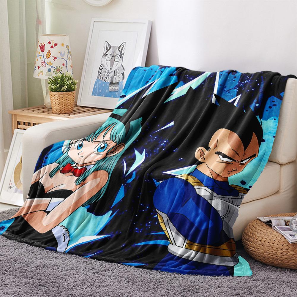 Koc flanelowy z nadrukiem Dragon Ball, Wysokiej jakości, Wygodny na wszystkie pory roku, Wystrój domu, Ciepło i komfort