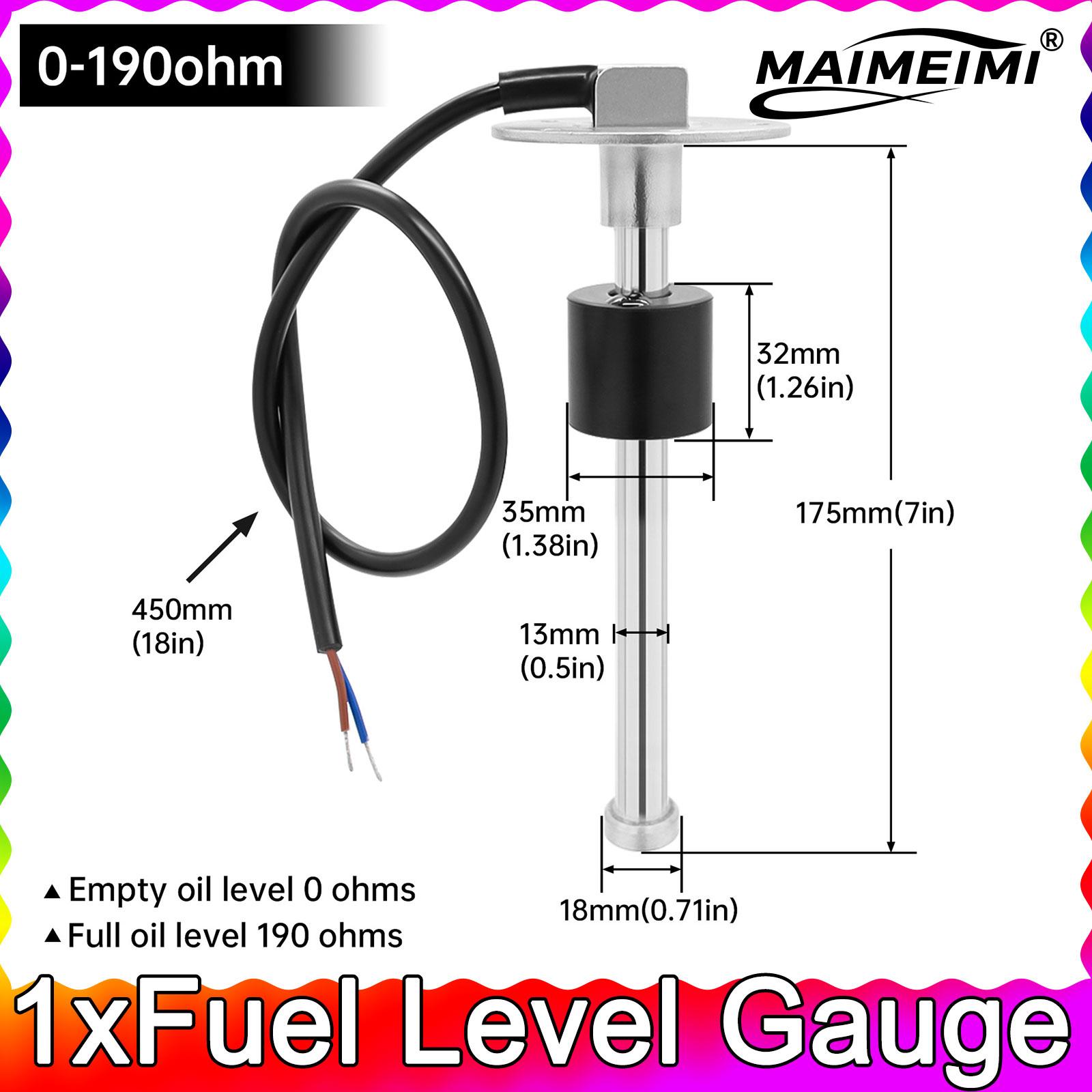 1pc 175mm Sensors Water Fuel Level Gauge Sensor 0~190 ohm Marine Boat Yacht Car Oil Liquid Tank Fuel Sender Unit 175mm