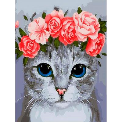 Diamond Painting Full Round Cat Animal Mosaic DIY Diamond Embroidery Flower Cross Stitch