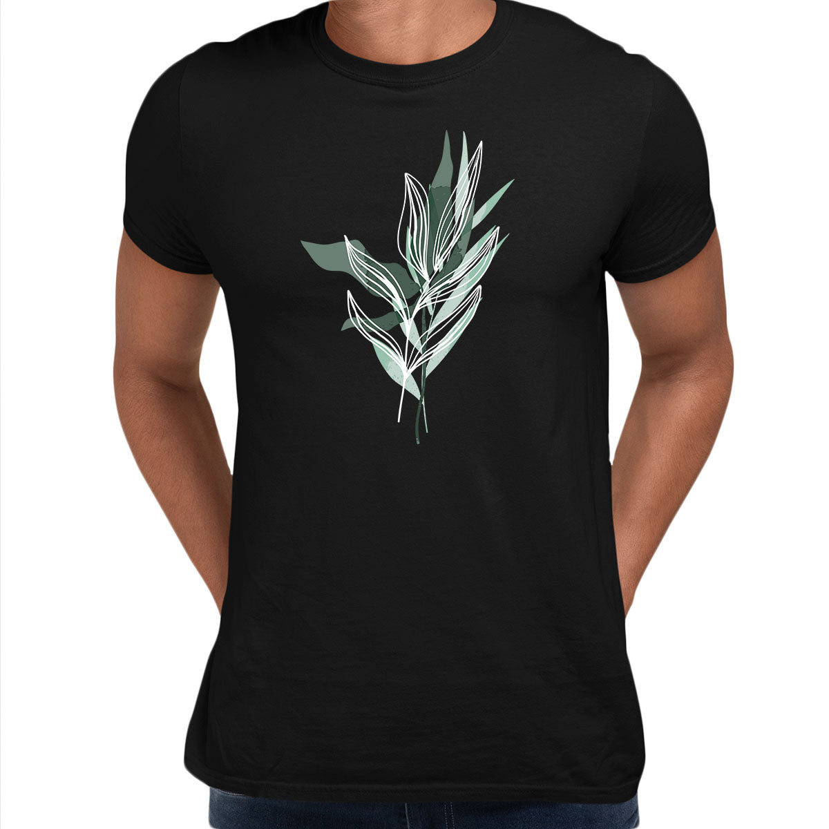 

Summer Leaf Floral T-Shirt Colorful Art Print Botanical Plant Women Kids Unisex Tops XXXL чорний