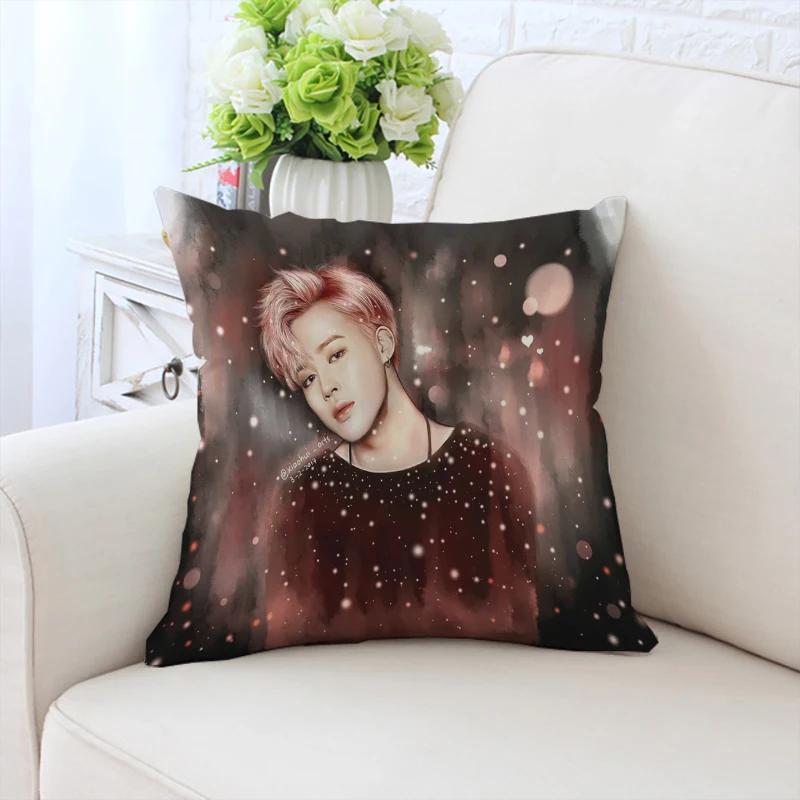 Custom Pillowcase P-Park Jimins Double-sided Printed Sofa Cushion Cover Office Chair Waist Cushion Headboard Cushion 40x40cm