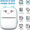 Cute Cat Wireless Bluetooth Mini Thermal Printer, Portable Pocket Printer for Photos, Notes, Labels & Study Materials (1000mAh Rechargeable) (Blue)