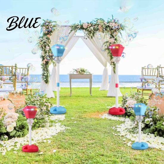 Stehende Seifenblasenmaschine 1 Set Automatisch mit LED-Licht & Musik Wiederaufladbare Basis Höhenverstellbarer Ausstoßer für Outdoor-Partys Hochzeiten