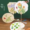 Children's DIY Xuan Paper Round Fan – Back To School Ancient Style Double-Sided Handmade Fan for Team Building and Icebreakers