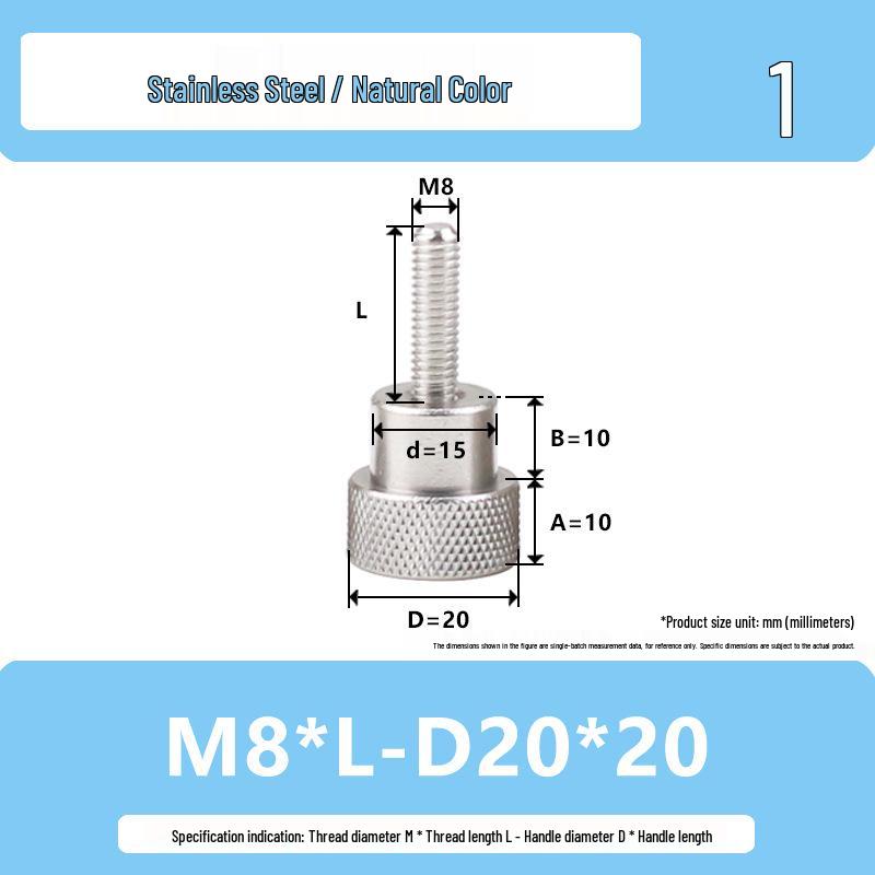 Hongkangming Stainless Steel Knurled Handle Bolt Screw M6/M8/M10