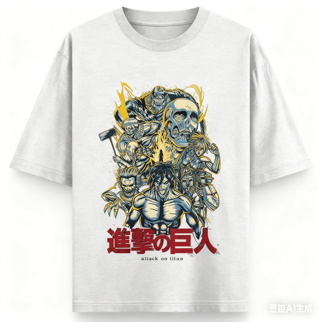 Attack on Titan Anime The Nine Giants Printing Oversized Cotton Tshirt Men and Women Harajuku Casual Summer Absorb Sweat Tee
