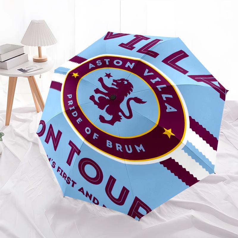 1pc Aston Villa Umbrella, Sun Protection, And UV Shielding. It Has Eight Sturdy Ribs for Outdoor Use And Perfect As a Holiday Gift