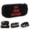 DIY Your Picture Pencil Case Fashion Customized Customization Pen Box Bag Student Big Capacity Office Gift Pencilcases