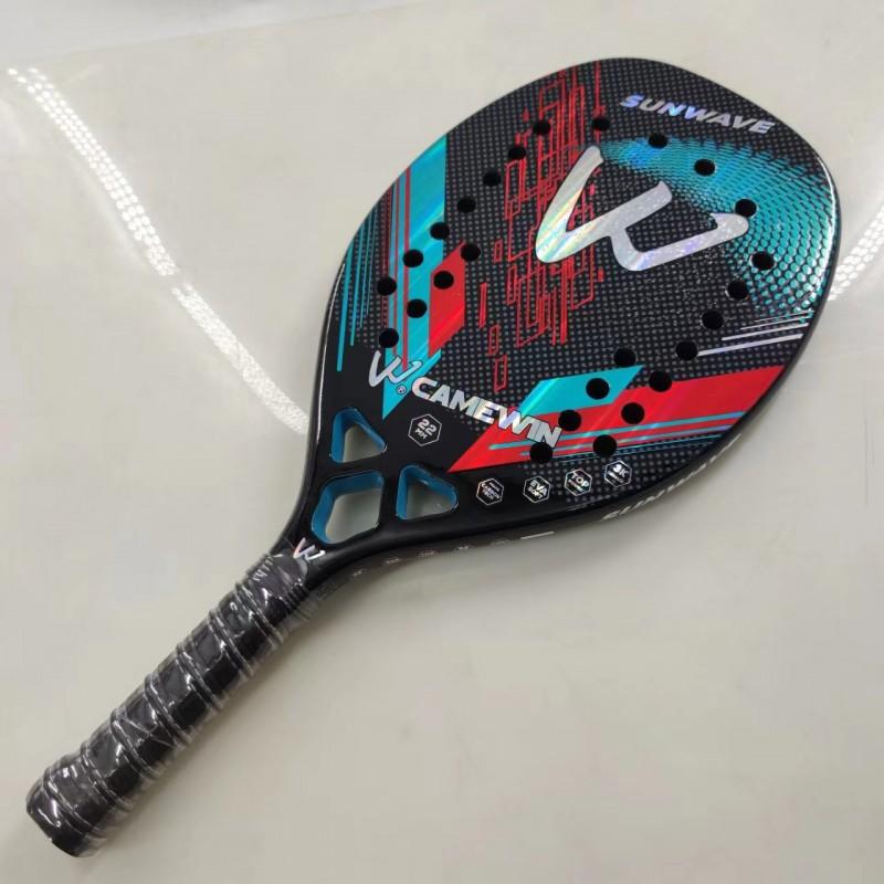 Carbon Fiber Beach Tennis Racket 3K Frame Lightweight Amateur Advanced Players Outdoor Sports