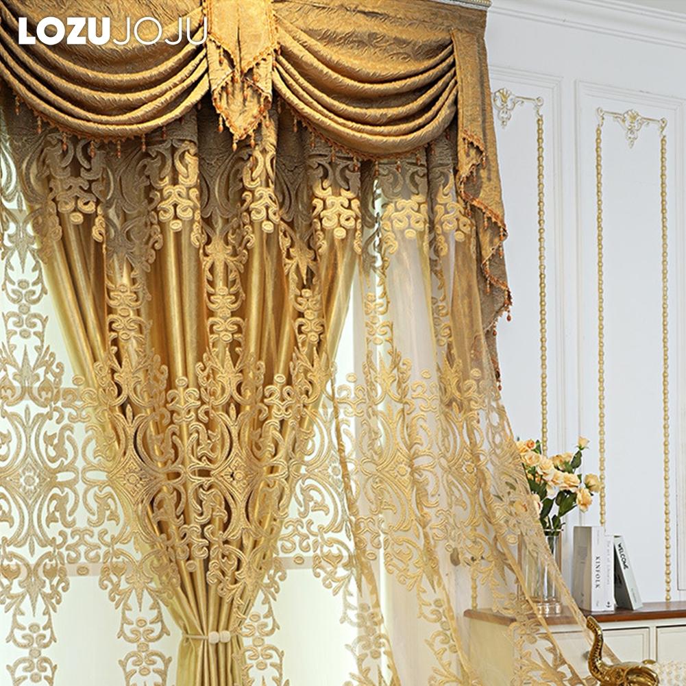 1PC LOZUJOJU Fashionable and Elegant European Hollow Out Sheer Curtains for Living Room Bedroom Window Tulle Home Decor