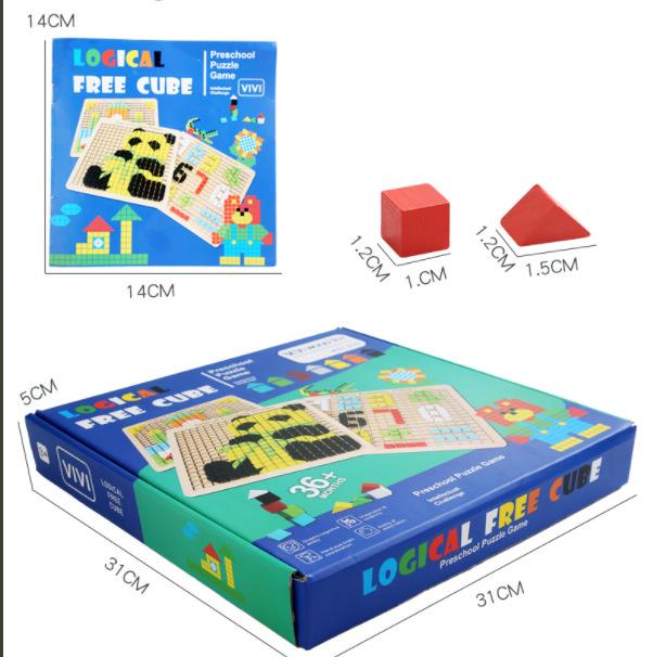 

Деревянная детская забавная мозаика-пазл Раннее развитие Познавательная Интерактивная Тренировка концентрации Образовательная кукла-игрушка 29.7*29.8cm