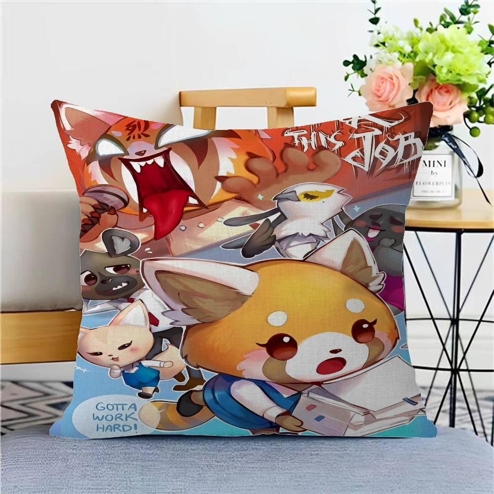 Aggretsuko Anime-Rock Poszewka na poduszkę toon Prezent Poszewka na poduszkę Sypialnia Dom Sofa Krzesło Siedzisko Dekoracja poszewka na poduszkę