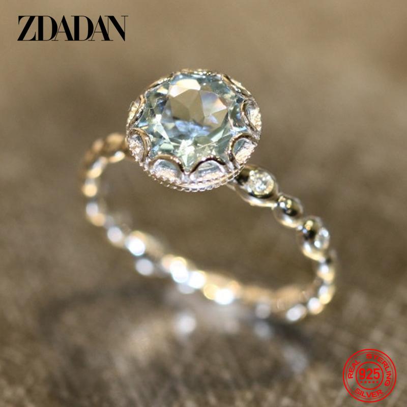 

925 Sterling Silver Geometric Cz Rings for Women Glamour Jewelry Fashion Wedding Gift 10