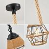 Retro Hemp Rope Pendant Lights Industrial Style Woven Design Woven Hemp Rope Chandelier Iron Pendant Light Bed and Breakfast