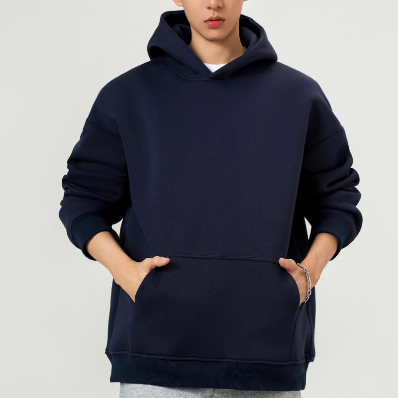 Herbst Winter Herren Einfarbig Hoodies Mode Herren Lässige Sweatshirts Herren Harajuku Warm Übergroß Hip Hop Streetwear Pullover