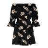 Ladies Casual Sexy One Shoulder Mid Waist Printed Ruffle Sleeve  A-Line Dress