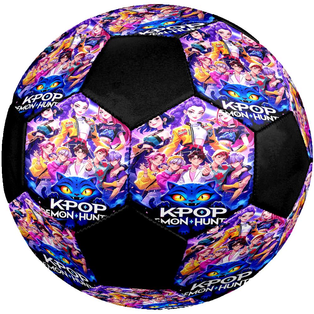 KPop Dämonenjäger Thema Größe 5 Fußball, Geeignet für Spiele drinnen und draußen, ein Geschenk für jeden geeignet.