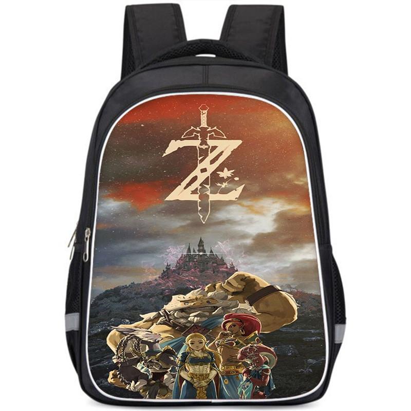 Ruime rugzak met Zelda-thema voor kinderen, lichtgewicht en ergonomische schooltas