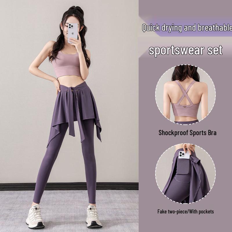 2024 Women's Quick-Dry Running & Sportswear Set for Mountain Climbing, Gym, Badminton, and Yoga