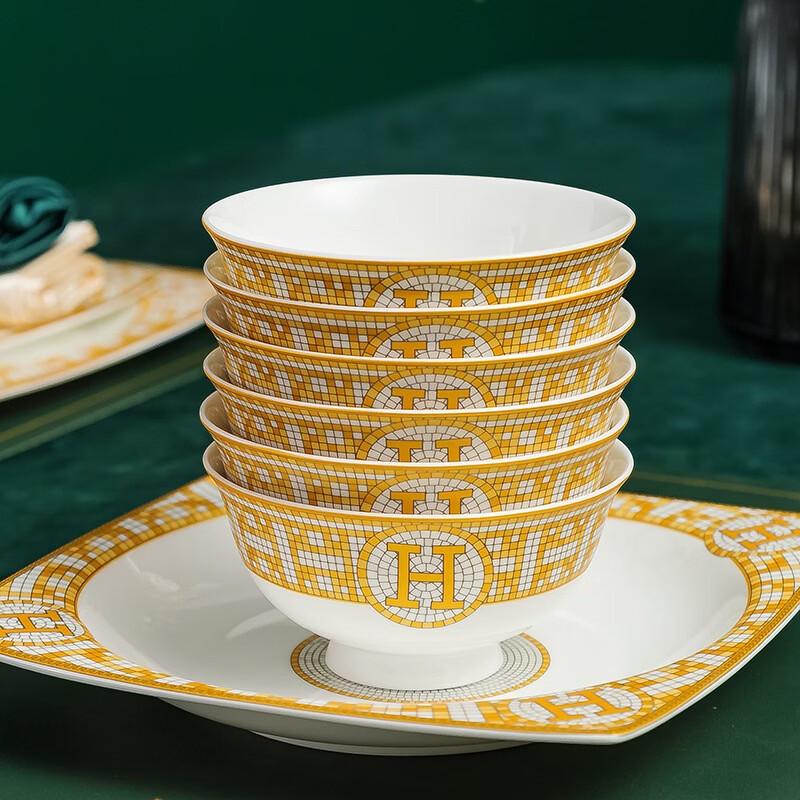 Ru Han European Bone China 60-Piece Dinnerware Set