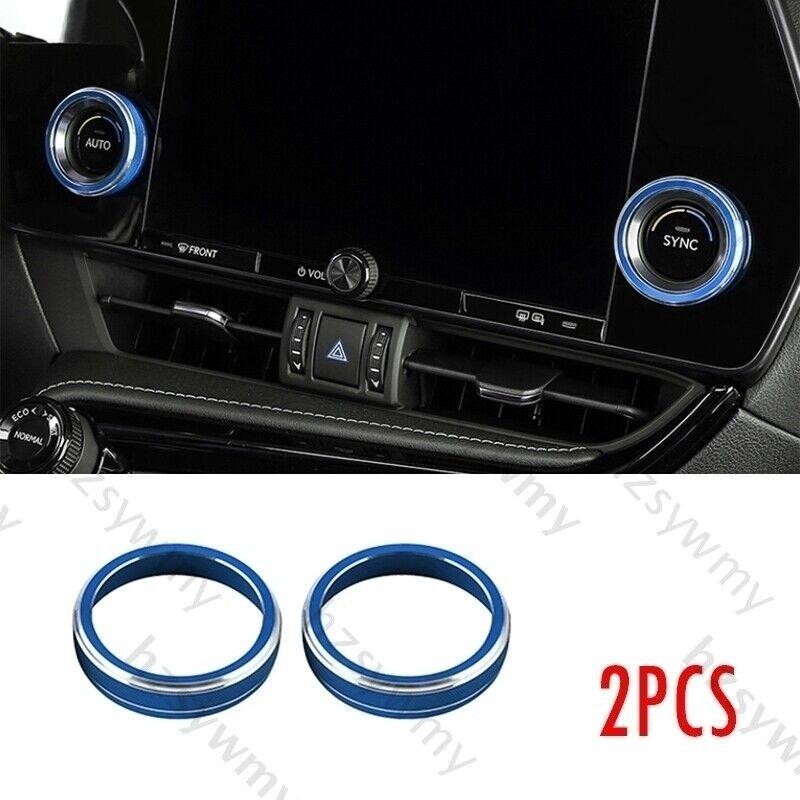 Central Console AC Knob Cover Trim Blue Aluminum For Lexus RX350h 500h 2023-2024