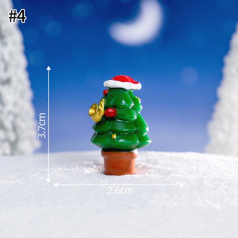 Mini Harz Weihnachtsschmuck 3D Desktop Mikro-Landschaft Weihnachtsmann Miniaturen Schneemann Figur Weihnachten Neujahrsgeschenk