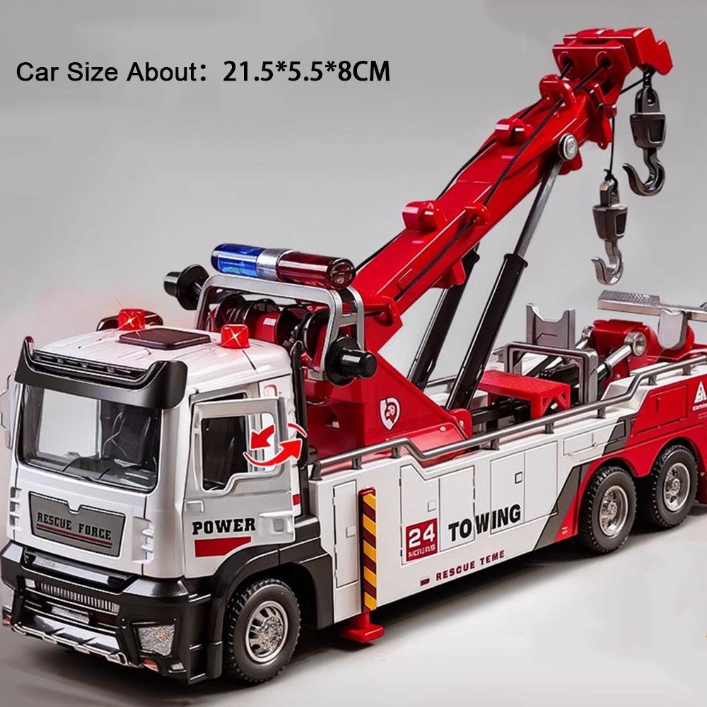 

1:32 Double-hook Wrecker Car Garbage Recycling Vehicle Model Toy Pull Back Doors Opened Engineering Vehicles Models Kids Gifts