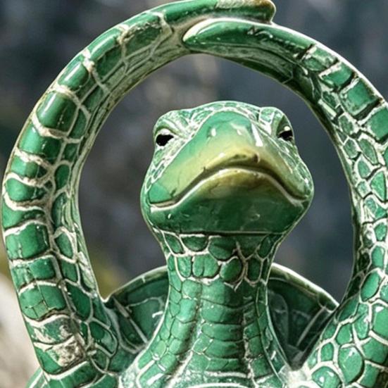 Meditation Yoga Sea Turtle Figurine Small Coastal Beach Animal Sculpture Resin Zen Statue for Aquarium Fish Tank Home Desk Decor