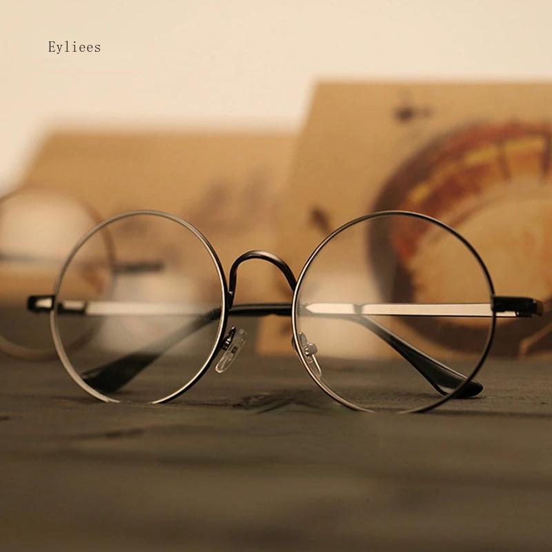 Gold Frame Metal Round Myopia Glasses With Degree Women Men Anti Blue Llight Short-sight Prescription Eyewear -1.0 -1.5 To -4.0