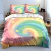 Colorful Swirl with Hearts Bedding Duvet Cover Set Duvet Cover Pillowcases  (1*Duvet Cover 2*Pillowcases, Without Duvet Insert)