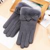 Women's Touchscreen Fleece Cycling Gloves - Cartoon Style, Thickened, Cold Weather Protection