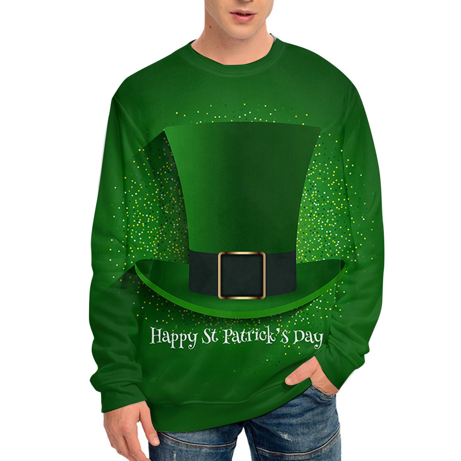 

улица. Модные свободные рубашки с длинными рукавами ко Дню Святого Патрика для мужчин и женщин L зелёный