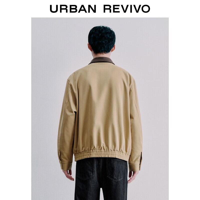 UR 2026 Men's Fashion Retro Colorblock Lapel Jacket