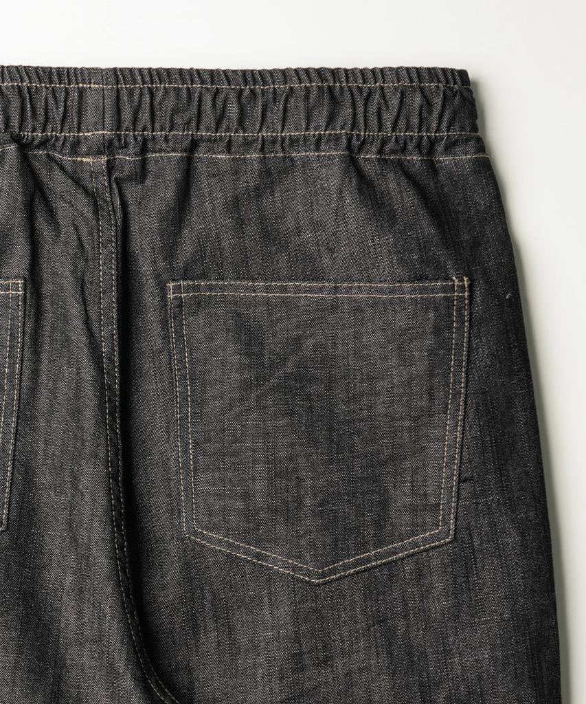 JEMUT World Summer Non-Faded Elastic Waist Denim Pants Black Kjlp2631
