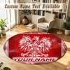 Round Rug Custom NamePoland Pattern Non Slip Carpet Home Floor Decor