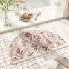 Floor Mat Bathroom Absorbent Mat American Floral Toilet Floor Mat Stain-resistant Door Mat Cashmere Mat