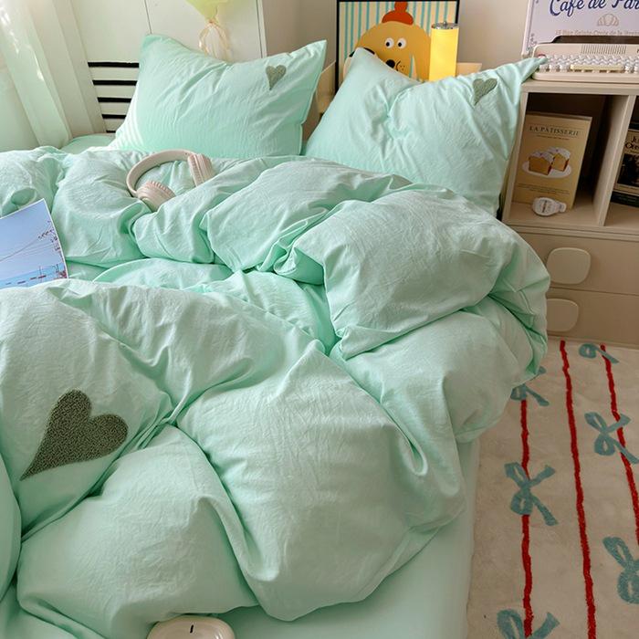 3D Embroidered Towel: 2026 Ins-Style Washed Cotton 4-Piece Set - Solid Color, Soft, Skin-Friendly, Imitation Cashmere.