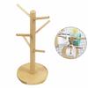 OUNONA Wooden Glass Holder, Cup Stand, Drainer, Kitchen, Bathroom, Mug Tree, Mug Rack, Cup Storage Stand, Stylish Kitchen Storage with 6 Hooks