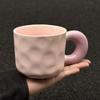 Fufu Contrasting Color Mug with Lid Spoon Birthday Gift for Girls Best Friend Practical Water Cup Ceramic Souvenir
